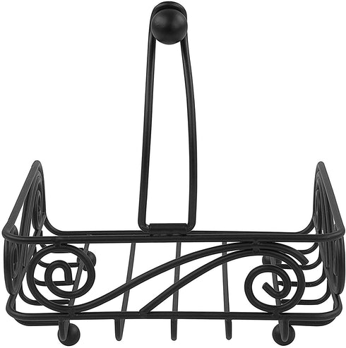 Spectrum Diversified Scroll Deco Flat Holder with Weighted Arm, Traditional-Style Napkin Dispenser, Sturdy Steel Kitchen & Dining Room D©cor
