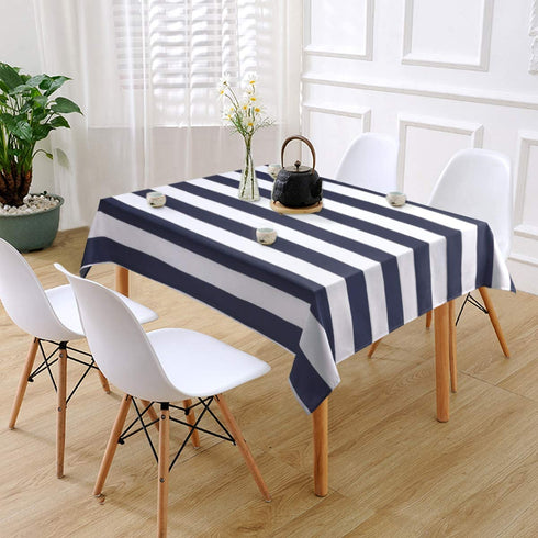 ASPMIZ Blue and White Striped Tablecloth for Rectangle Tables, Geometric Line Waterproof Table Cloth for Kitchen Dining Room, Tablecloth Rectangle 60? x 84?