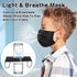 XDX Kids Mask Individually Wrapped, Kids Black Disposable Face Mask for Boys and Girls, 3 Ply - 5.7" x 3.7" Children's Size for Childcare, School, Daily Use (50 PCS)