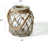 FUNSOBA Rustic Hanging Mason Nautical Jar Creative Rope Net Dry Flower Glass Vase with Handle 6.5 Inch