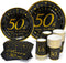 50th Birthday Plates and Napkins and Cups Sets Serves 30, 9" Dinner Paper Plates 7" Dessert Paper Plates 9 oz Cups 3 Ply Napkins 50th Birthday Party Supplies and Decorations for Men and Women