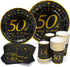 50th Birthday Plates and Napkins and Cups Sets Serves 30, 9" Dinner Paper Plates 7" Dessert Paper Plates 9 oz Cups 3 Ply Napkins 50th Birthday Party Supplies and Decorations for Men and Women