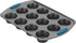 Rachael Ray Yum -o! Nonstick Bakeware 12-Cup Muffin Tin With Grips / Nonstick 12-Cup Cupcake Tin With Grips - 12 Cup, Gray