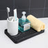 LKKL Vanity Tray, Bathroom Tray Toilet Tank Storage Tray, Kitchen Sink Trays, Vanity Countertop Organizer for Candles Soap Towel Holder, Rectangle Black 9"