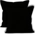 Encasa Homes Throw Pillow Cover 2pc Set - Jet Black - 24 x 24 inch Solid Dyed Cotton Canvas Square Accent Decorative Cushion Case for Couch Sofa Chair Bed & Home Only Covers