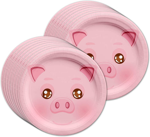 Birthday Party Supplies Set Plates Napkins Cups Tableware Kit for 16 ¦ (Pig)