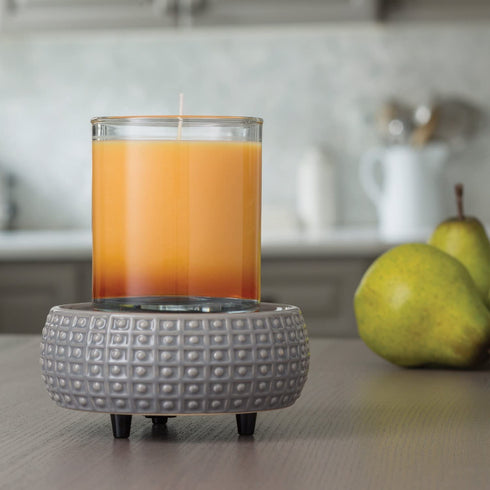 Candle Warmers Etc 2-In-1 Candle and Fragrance Warmer For Warming Scented Candles or Wax Melts and Tarts With To Freshen Room, Slate