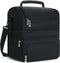 Insulated Lunch Box for Work, 22L/744 oz Reusable Waterproof Cooler Tote Bag for Meal with 3 Compartments, Lunch Bag for Man,Woman,XLarge Lunch Bag for Travel Beach Picnic Camping BBQ Party, Black