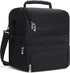 Insulated Lunch Box for Work, 22L/744 oz Reusable Waterproof Cooler Tote Bag for Meal with 3 Compartments, Lunch Bag for Man,Woman,XLarge Lunch Bag for Travel Beach Picnic Camping BBQ Party, Black