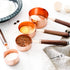 Measuring Cups Set, TeenGo Stainless Steel Copper Measuring Cups Set for Dry, Liquid Ingredients with Wooden Handle Used for Cooking & Baking