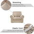 maxmill Velvet Stretch Chair Sofa Slipcovers 2 Pieces Armchair Covers Couch Slipcover with Individual Cushion Cover Plush Sofa Cover Furniture Protector with Elastic Bottom, Armchair, Taupe