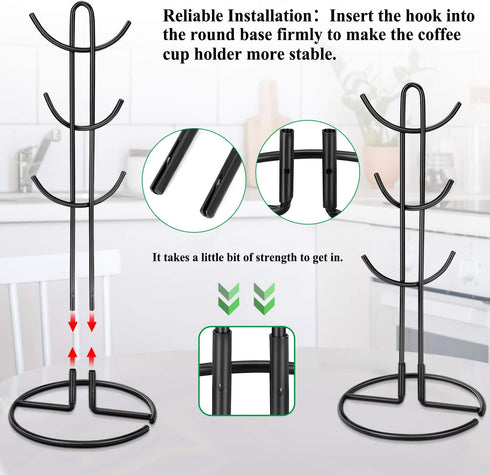 Mug Holder for Wall or Kitchen Coffee Cup Holder with Hooks Suitable for Coffee Cup , Mug?Tea Cup & Storage Rack