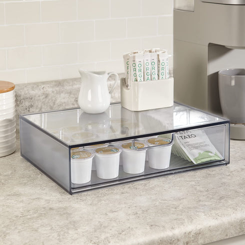 STORi STAX Stackable Office Organizer with Drawer 12-1/2" Wide | Classic Grey