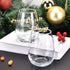 Set of 2 Christmas Wine Glasses, Merry Christmas Stemless Wine Glasses Set, Christmas New Year Gifts for Friends Family Women Men, Christmas Decoration for Christmas Party Couple Party Use 15Oz