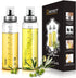 Olive Oil Bottle Dispenser by RINYKIT - 17 oz Oil and Vinegar Dispenser Set 2 Pack, Oil Bottles for Kitchen No-Drip Glass Cooking Oil Container and Vinegar Cruet Soy Sauce Dispenser Set with Caps