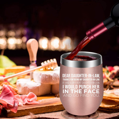 Daughter in Law Gifts - Daughter in Law Mug - Funny Birthday, Mothers Day Gifts for Daughter in Law - Daughter in Law Gift Ideas, Future Daughter in Law Gifts from Mother in Law - GSPY Wine Tumbler