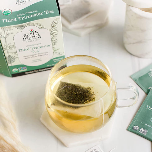 Earth Mama Organic Third Trimester Tea Bags for Pregnancy Comfort and Childbirth Preparation, 16-Count (3-Pack)