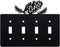 Pine Cone Quadruple Toggle Light Switch Wall Plate (Quadruple Toggle, Black)