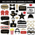 Fully Assembled Hollywood Photo Booth Props - Set of 30 - Black Gold Red Selfie Signs - Movie Night Themed Party Supplies & Decorations - Cute Oscars Designs with Real Glitter - Did we mention no DIY?