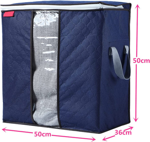Large Capacity Storage Bag, 4 Pack Underbed Storage Bags with Reinforced Handle for Clothes, Comforters, Blankets, Bedding Brown