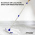 ITTAHO Scrub Brush with Long Handle,Grout Cleaner Brush and Small Cleaning Brush Set for Scrubbing Tile Marble Stone Bathroom Patio Garage Deck Floor Brush Cleaning