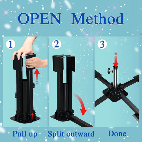 Christams Tree Stand, Heavy Duty Xmas Tree Stand Base for 4 to 10FT Artificial Trees 2.1 Inch Diameter Folding Metal Tree Stand