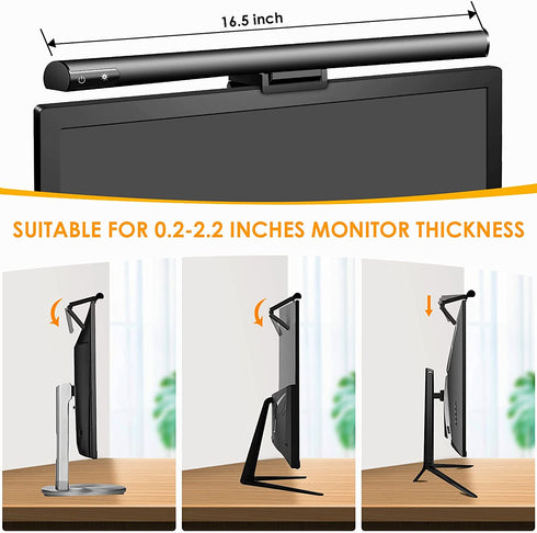 UBright Computer Monitor Light, Screen Light Bar with Touch Sensor USB Monitor Lamps Desk Light 3 Switchable Light Modes Dimmable Monitor Light Bar Eyes Care Reading Light for Desk Office Home Round