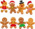 Winter Christmas Mini Gingerbread Cut-Outs Versatile Classroom Decoration Gingerbread Cut-Outs with Glue Point Dots for Winter Bulletin Board Classroom School Christmas Party, 5.9 x 5.9 Inch (40 Pcs)