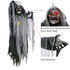 Halloween Hanging Ghost, 5.5 Ft Large Life size Halloween Prop Skull with LED Glowing Eyes and Creepy Shrilling Sound Scary Grim Reaper with Detachable Bendable Arms Perfect for Halloween Party Decor