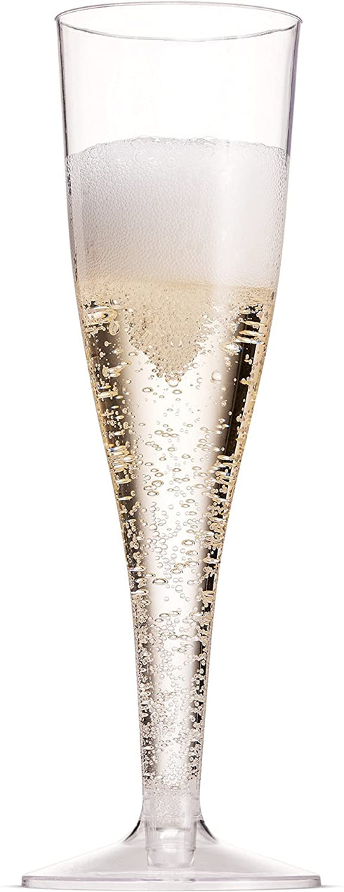 50 Plastic Champagne Flutes 5 Oz Clear Plastic Toasting Glasses Disposable Wedding Party Cocktail Cups