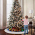 yuboo Blue Christmas Tree Skirt,36 inch Fur Tree Skirt with White Snowflakes for Xmas Party and Holiday Decorations
