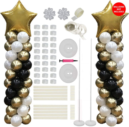 PURTOCA Balloon Column Kit - 2-Piece Balloon Stand Pole And Base Set - Easy Setup, Long- Lasting Balloon Tower Kit - DIY Balloon Columns for Birthday, Graduation, Wedding & Christmas Party
