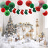 ADLKGG Christmas Party Decorations Hanging Paper Fans Christmas Socks Banner Pom Poms Flowers Paper Honeycomb Balls for Birthday Home Garden Indoor Outdoor New Years Eve Party Decor, 16pcs