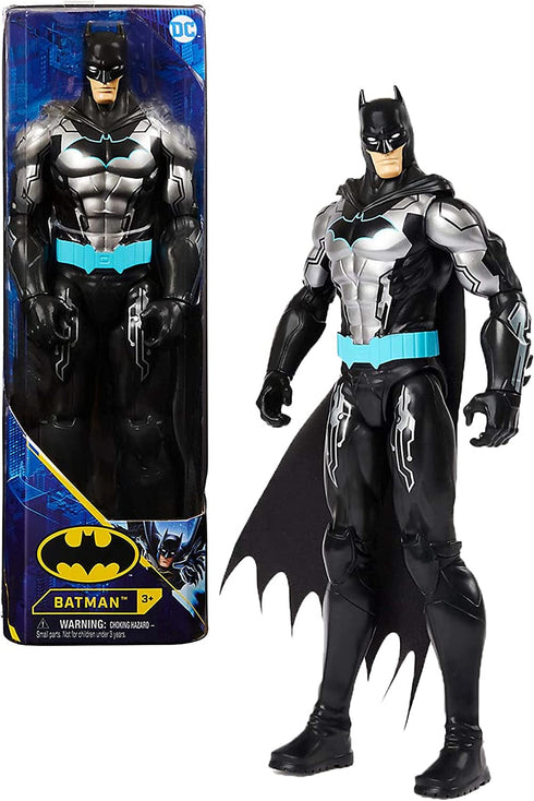 Batman 12-inch Bat-Tech Action Figure (Black/Blue Suit), Kids Toys for Boys Aged 3 and up