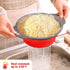 Qimh Collapsible Colander Set of 3, 1 pc 2 quart Collapsible Strainer with Handle, 1 pc 4 quart and 1 pc 2 quart Round Strainers