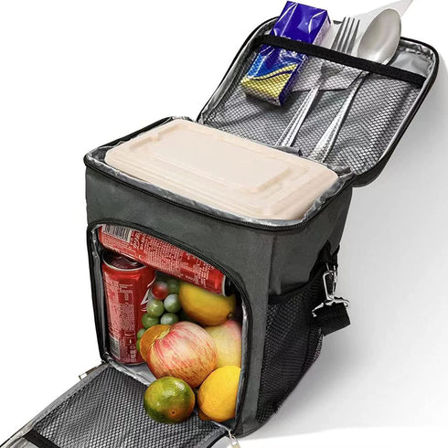 11L!2 Compartment Lunch Box,2 Deck/Dual Compartment/2 Compartments/Double Deck Insulated Lunch Bag Box,Lunch Box for Men/Women,Lunch Bag for Women/Men,Reusable Bag,Beach Cooler Bag