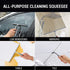 Squeegee for Shower Glass Door, 12-Inch All-Purpose Shower Squeegee for Bathroom, Car Window and Tiles with Adhesive Holder & 1 Replacement Squeegee Blade, Stainless Steel