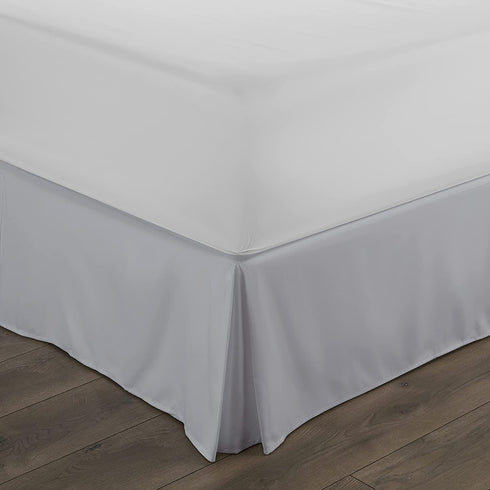 Linen Market Pleated Bed Skirt, Queen, Light Gray