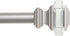 Exclusive Home Curtains Prism 1" Curtain Rod and Coordinating Finial Set, 66"-120", Matte Silver