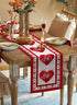 Table Runner 70 Inches Long Burlap Valentines Day Table Runners for Party Decorations, Valentine's Day Love Red Border Table Runner Farmhouse Non-slip Linen Tablecloth for Wedding Dinner