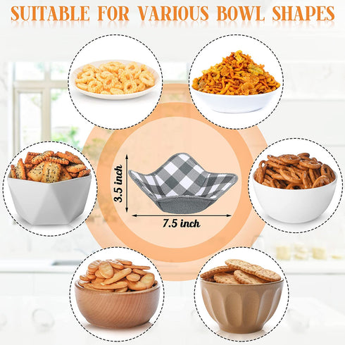 Hot Bowl Holder Microwave Safe Holder Multipurpose Hot Heat Proof Plate Holder to Prevent Hand from Heat and Maintain Food Warm for Heat Soup Food Meal (Grey,5 Pieces)
