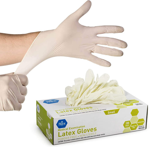 Medpride Medical Examination Latex Gloves| 5 mil Thick, Powder-Free, Non-Sterile, Heavy Duty Exam Gloves