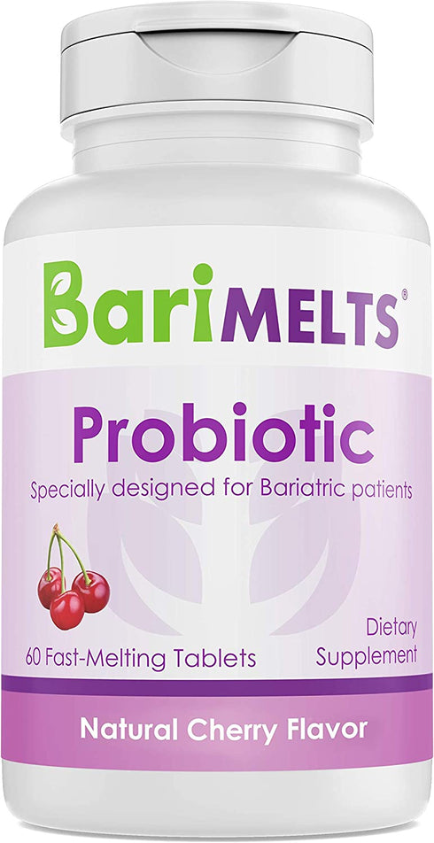 BariMelts Probiotic, Dissolvable Bariatric Vitamins, Natural Cherry Flavor, 60 Fast Melting Tablets