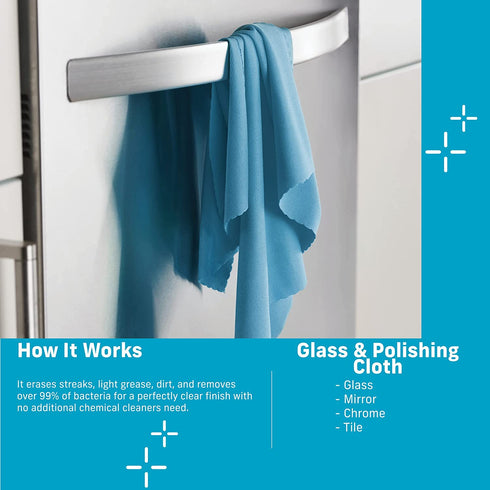 E-Cloth Glass & Polishing Cloths, Premium Microfiber Glass Cleaner, Great for Windows, Glass and Mirrors, Washable and Reusable, 100 Wash Guarantee, Raspberry Rose, 4 Pack