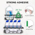 BBtang Shower Caddy, Shower Organizer Adhesive Wall Mounted Shelf with 11 Hooks, No Drilling Black Shower Racks Basket Shelves Stainless Steel Bathroom Storage Shampoo Holder for Toilet Kitchen 2 Pack