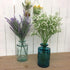 Time Concept Valencia 100% Recycled Glass Jar - Siete, Blue - Handcrafted Flower Vase, Home Centerpiece Décor