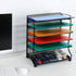 Samstar Letter Tray Organizer, 6-Tier Mesh Desk File Organizer Paper Sorter Holder File Rack Shelves, Black
