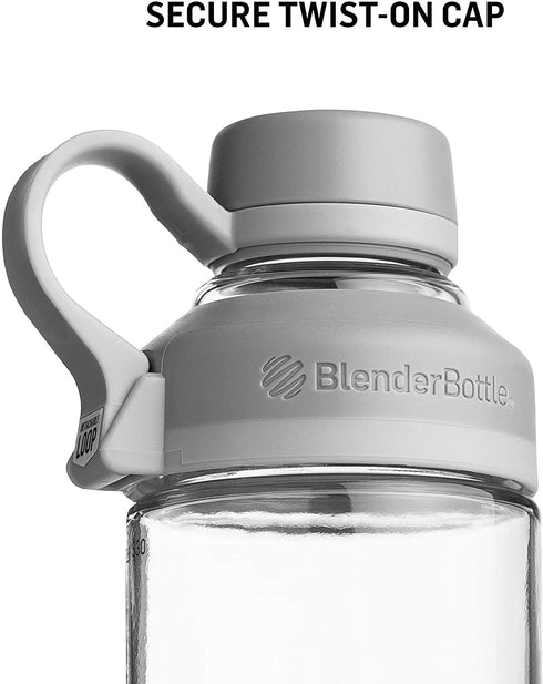 BlenderBottle Mantra Glass Shaker Bottle, 20-Ounce, Rose Pink