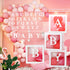 msnautpr 74 PCS Baby Boxes with Letters for Baby Shower 4Pcs Transparent Balloons Boxes Decor with 30 Letters 40 Balloons, DIY Baby Shower Decorations for Girl Kit Gender Reveal Bridal Party Backdrop