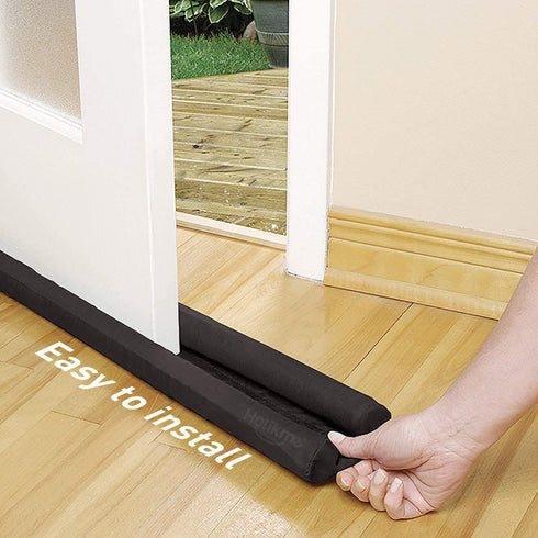 Holikme Twin Door Draft Stopper Weather Stripping Window Breeze Blocker Adjustable Door Sweeps 34inch Grey